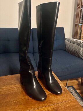 Sezane Theodora Boots Glossy Black - Size 8